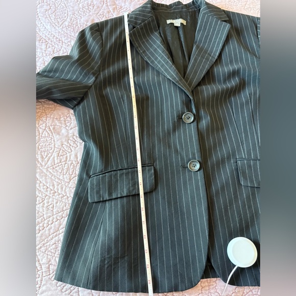 Ann Taylor Charcoal Pinstripe Blazer - Picture 5 of 13